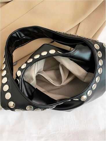 MakeMeChic Women's Rivet Studded Handbags PU Leather Y2K Punk Shoulder Bags Underarm Purses in Kuwait