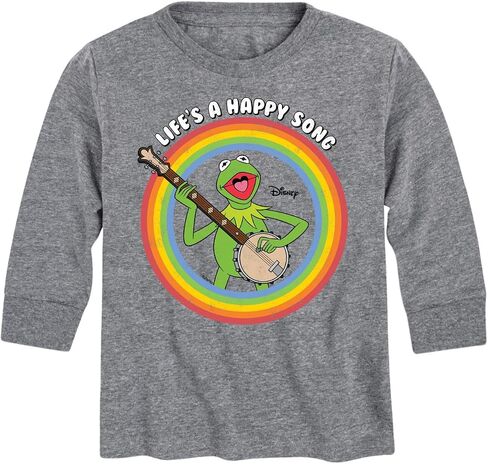 Disney The Muppets - Life A Happy Song Kermit - Toddler and Youth Long Sleeve Graphic T-Shirt in Kuwait