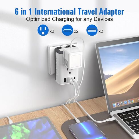 Voltage Converter Us to Europe, 220v to 110v Power Combo, Transformer for Curly Hair Dryer, European Plug Converter 2300w Travel Adapter Worldwide, Step Down European Converter. in Saudi Arabia