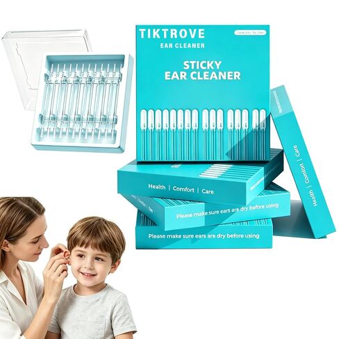 Upgraded Sticky Ear Cleaning Stick, 24 Pcs Reusable Earwax Removal Tool Kit, Soft Resin Adhesive Tips Ear Cleaner for Adults & Kids,Portable Set in Kuwait