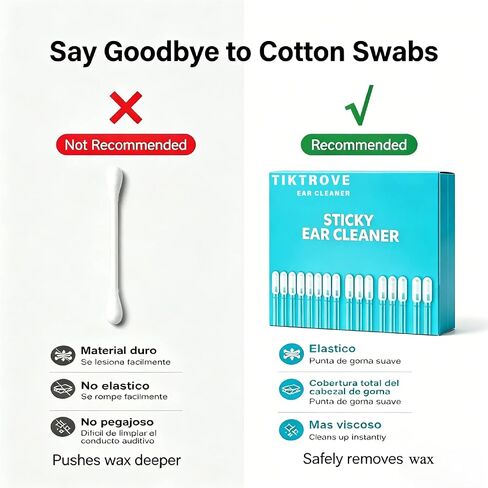 Upgraded Sticky Ear Cleaning Stick, 24 Pcs Reusable Earwax Removal Tool Kit, Soft Resin Adhesive Tips Ear Cleaner for Adults & Kids,Portable Set in Kuwait