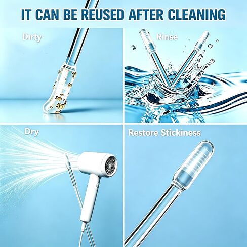 Upgraded Sticky Ear Cleaning Stick, 24 Pcs Reusable Earwax Removal Tool Kit, Soft Resin Adhesive Tips Ear Cleaner for Adults & Kids,Portable Set in Kuwait