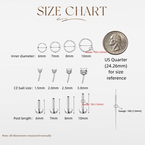 TOPBRIGHT 8Pcs 14K Gold Plated Nose Rings Set for Women Men – Hypoallergenic 316L Surgical Steel Flat Back Stud Earrings with CZ, 20G 18G 16G Push in Threadless for Helix Tragus Conch Nostril Septum in Saudi Arabia