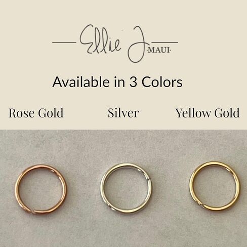 20G 14K Solid Gold Nose Ring Hoop Piercing Jewelry, 5mm 6mm 7mm 8mm 9mm Inner Diameter, Hypoallergenic Nose Hoop, Handmade Rose, White or Yellow Gold, for Nose, Septum, Cartilage, Helix & Earrings in Kuwait