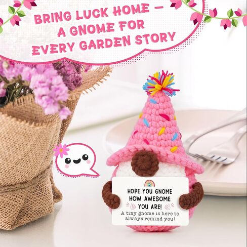 AceThrills Christmas Gnomes Gifts for Women, Inspirational Emotional Support Crochet Gnome Birthday Thanksgiving Xmas Gifts for Women Men Daughter Friend Boss Coworker Sister Mom Grandma in Saudi Arabia