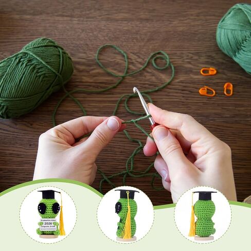 Soulchen Graduation Alien 2026 Funny Crochet Plush Graduation Gift Positive Mini Alien with Cap & 5 Changeable Tassels Cute Emotional Keepsake for College High School Graduate in Saudi Arabia