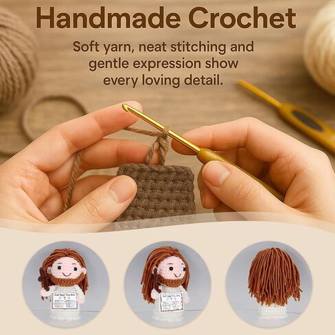 Crochet Jesus Doll with Blessing Card - Religious Gift for First Communion, Baptism, Confirmation,Easter Basket Stuffers for Girls, Boys, and Teens - Christian Gift for Young Believers, Godchildren in Kuwait