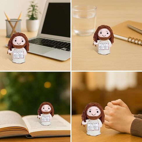 Crochet Jesus Doll with Blessing Card - Religious Gift for First Communion, Baptism, Confirmation,Easter Basket Stuffers for Girls, Boys, and Teens - Christian Gift for Young Believers, Godchildren in Kuwait