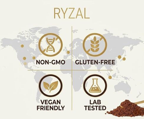 RYZAL Mushroom Coffee, Instant Organic Enhanced Focus, Boosted Immunity with Cordyceps, Reishi, Shitake, Turkey Tail, King Trumpet, Lions Mane for Positive Mood & Energy | 30 Servings in Saudi Arabia