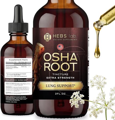 OSHA Root Tincture - OSHA Tincture Herb Extract - Immune Support Supplement - Lung Detox for Smokers - Ligusticum Porteri Extract Helps Quit Smoking 2 FL Oz - Made in USA in Saudi Arabia