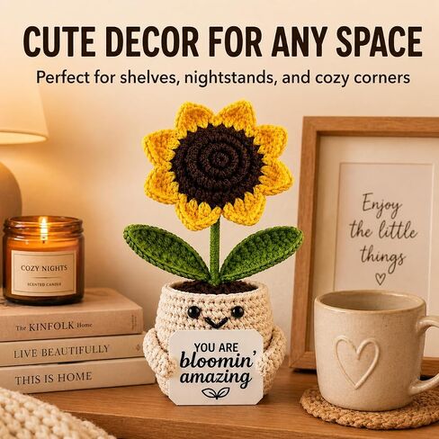 Positive Sunflower Doll Crochet – You are Bloomin’ Amazing – Encouragement for Mom Women Men, Coworker, Best Friend, Teacher – Valentine’s Day, Birthday, Christmas Thank You Gift in Saudi Arabia