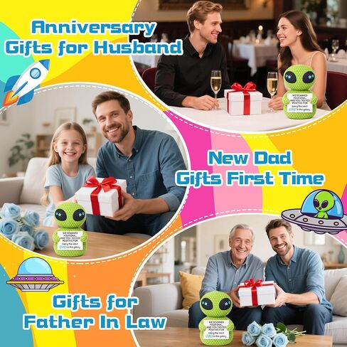 Crochet Alien Themed Gift for Dad from Daughter Son Wife,Fathers Day Birthday Gifts for Best Dad Ever in the Galaxy,Cute Alien Gift Decor for Step First Time Bonus New Daddy Father in Law in Saudi Arabia