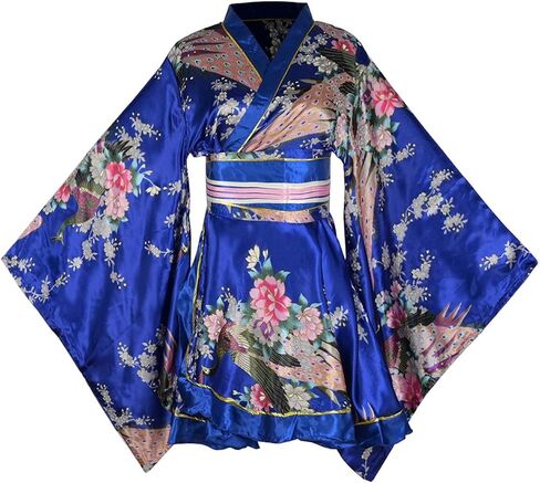 Sexy Short Kimono Dress Costume Japanese Geisha Yukata Floral Printed Gown Obi Belt Set Halloween Party Cosplay Outfit in Kuwait
