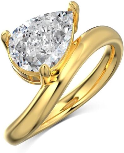 Shining 3ct Pear Moissanite Eternity Ring Women - 7x11MM Moissanite Diamonds Rings Gold Plating S925 Silver Jewelr in Saudi Arabia
