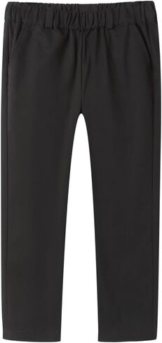 Mud Kingdom Boys Chino Pants School Uniform Cotton Plain Pull On Flat Front Relaxed Skinny 4T-Size 12 in Kuwait