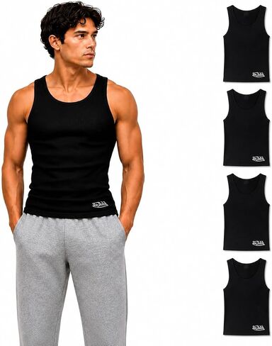 Von Dutch Mens Tank Tops - 5 Pack Soft Cotton A-Shirts for Men, Sleeveless Classic Mens Undershirts for Everyday Wear in Saudi Arabia