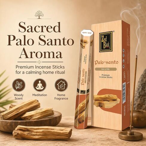 Palo Santo Incense Sticks – 120 Count | Woody Aromatic Fragrance for Meditation Yoga Home Fragrance & Daily Use | Smooth, Long-Lasting Burn | Zed Black in Saudi Arabia