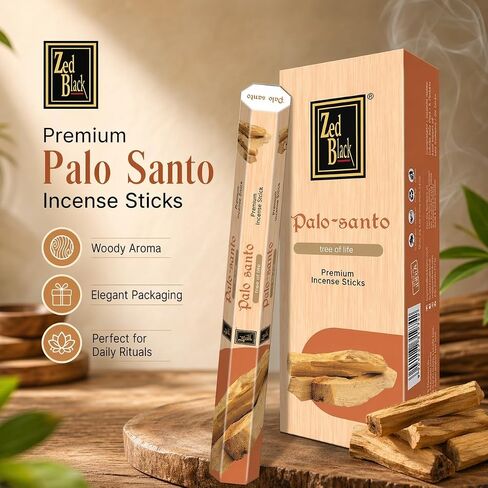 Palo Santo Incense Sticks – 120 Count | Woody Aromatic Fragrance for Meditation Yoga Home Fragrance & Daily Use | Smooth, Long-Lasting Burn | Zed Black in Saudi Arabia
