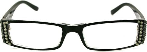 NY FIFTH AVENUE The French, Fleur De Lis, Rectangular Bling Women Reading Glasses w Black Diamond, Hematite Crystals in Saudi Arabia