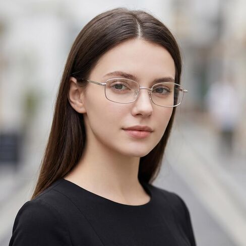 Fashion Glasses for Woman Men Y2k Rectangle Blue Light Non Prescription Fake Clear Glasses 90s Metal Glasses Frame in Kuwait