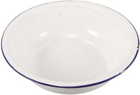 FRCOLOR Enamel Foot Wash Basin 12.59In Vintage Multipurpose Enamelware for Foot Soaking Face Washing Kitchen Bathroom Use in Kuwait