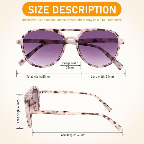 MMOWW 3 Pack Aviator Bifocal Reading Sunglasses for Women Men Retro Double Bridge Sun Readers UV400 Protection Pilot Style in Saudi Arabia