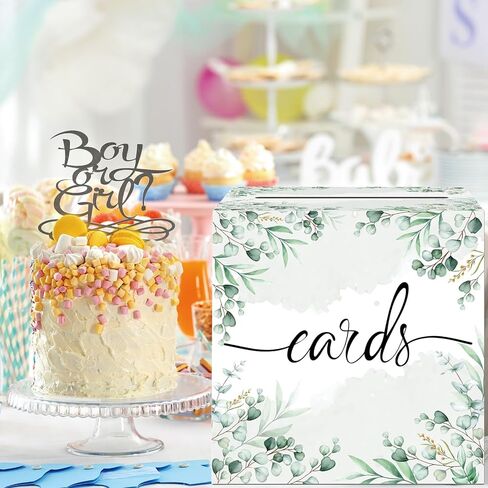 Sage Greenery Card Box, Paperboard 8.7" Card Box for Party Graduation Birthday Wedding Bridal or Baby Showers Retirement Anniversary Valentine's Day, Raffle or Money Box in Saudi Arabia
