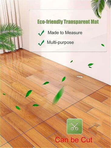 Rectangular Vinyl Plastic Floor Protector Mats for High Traffic/Low Pile Area Rugs,1/2/3/4/5m Long Clear Carpet Protector Runner, Anti Skid Waterproof(1x1.5m/3.3x4.9ft) in Kuwait
