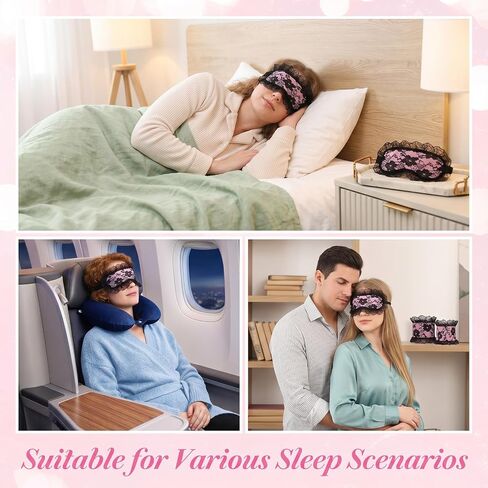 Nogeqi 3PCS Blind Folds Blindfold for Adults Play Blindfold and Hand Cuff Set Lace Blackout Eye Mask Sleeping Cover for Sleeping Couples Girlfriend Wife Valentines Day Gifts in Kuwait