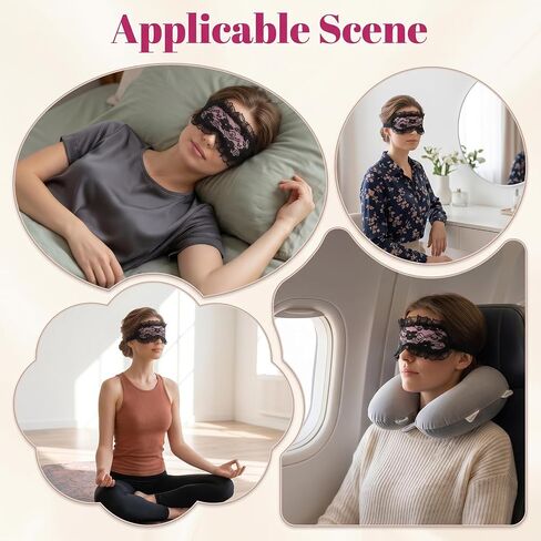 Nogeqi 3PCS Blind Folds Blindfold for Adults Play Blindfold and Hand Cuff Set Lace Blackout Eye Mask Sleeping Cover for Sleeping Couples Girlfriend Wife Valentines Day Gifts in Kuwait