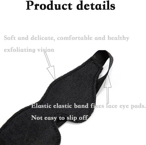 Satin Eye Mask, Soft Comfortable Silk Sleeping Cover Blindfold Tie for Valentine's Day Gift, Sleep Blindfold for Adults Play for Home Travel Office Use for Role Play Travel (Black) in Saudi Arabia