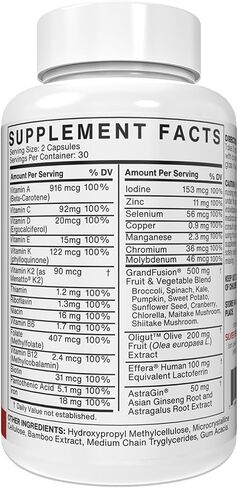 Silver Fern Women’s Whole Food Multivitamin – Daily Vitamin & Mineral Supplement with GrandFusion®, Oligut™, Effera®, AstraGin® & Menatto® K2 – 60 Capsules, 30 Servings in Saudi Arabia