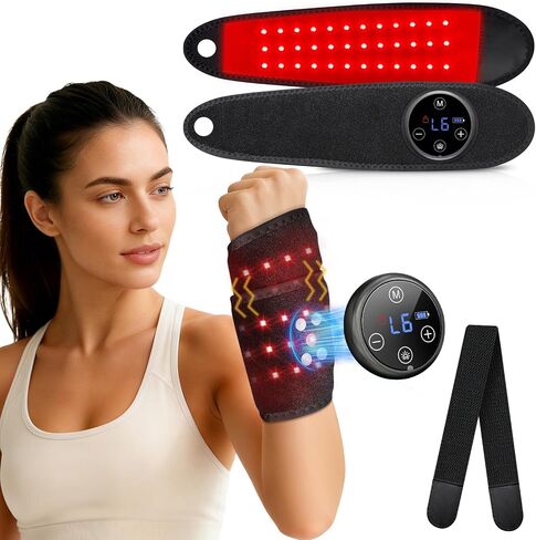 Upgraded Pro Red Light Therapy for Hands Wrist with Heat, Massage, 3000mAh Magnetic Controller, Carpal Tunnel Support, 36 LEDs (660nm/850nm) Wrist Wrap Pad for Knee Ankle Foot Joint & Daily Relaxation in Saudi Arabia