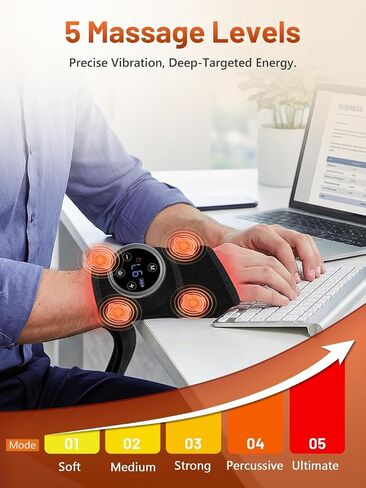 Upgraded Pro Red Light Therapy for Hands Wrist with Heat, Massage, 3000mAh Magnetic Controller, Carpal Tunnel Support, 36 LEDs (660nm/850nm) Wrist Wrap Pad for Knee Ankle Foot Joint & Daily Relaxation in Saudi Arabia