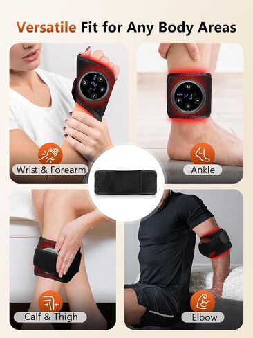 Upgraded Pro Red Light Therapy for Hands Wrist with Heat, Massage, 3000mAh Magnetic Controller, Carpal Tunnel Support, 36 LEDs (660nm/850nm) Wrist Wrap Pad for Knee Ankle Foot Joint & Daily Relaxation in Saudi Arabia