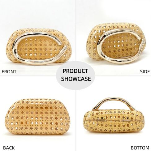 Clutch Purse for Women，Acrylic Rattan woven evening bag，Summer Beach Handbag Summer Bag for Vacation Party Wedding | Elegant in Kuwait