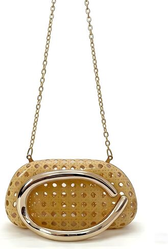 Clutch Purse for Women，Acrylic Rattan woven evening bag，Summer Beach Handbag Summer Bag for Vacation Party Wedding | Elegant in Kuwait