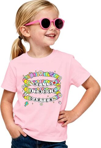 First Day of School Outfits Kid Girls Bracelet Hello Kindergarten 1st 2nd Grade Shirts Back to School T-Shirt Tees in Kuwait