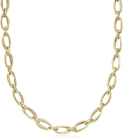 Ross-Simons Italian 18kt Yellow Gold Double-Oval Link Necklace in Kuwait