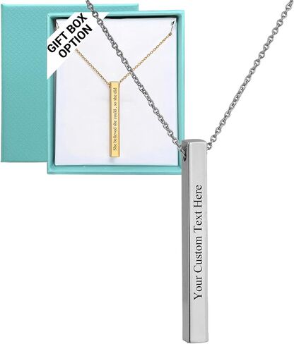 Personalized Name Necklace for Women - Custom Pendant, Double-Sided Engraved Jewelry Gift, Engravable Gold/Silver/Rose Gold Gift for Mom Her Birthday Mother's Day in Saudi Arabia