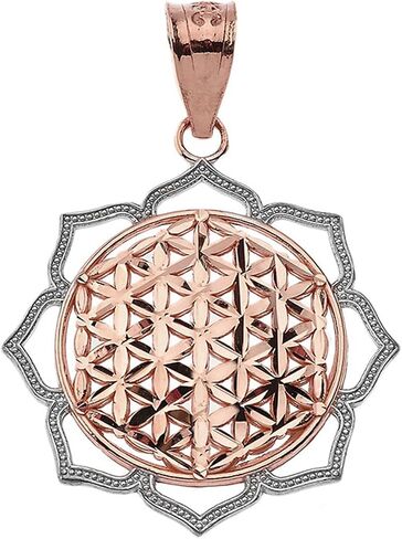 Flower of Life Pendant Necklace Fine Real Solid 10Kt Gold in Saudi Arabia