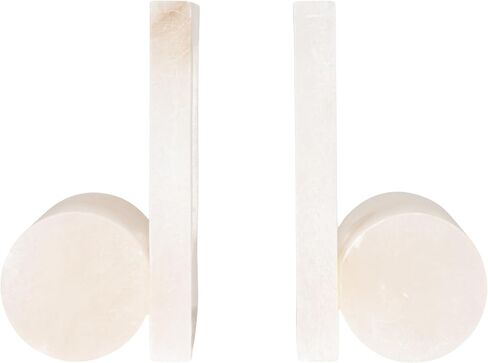 Creative Co-Op 2-Piece Alabaster Bookends with Cut-Outs, Translucent White in Kuwait