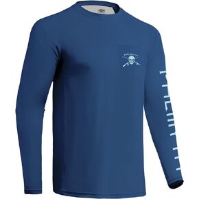Palmyth Pocket Fishing Shirts for Men Long Sleeve UPF 50+ T Shirt Sun Protection Tee