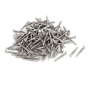 uxcell M3 x 25mm Phillips Flat Head Self Tapping Screws Silver Tone 180pcs