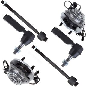 SCITOO 6pcs Front Wheel Hub Assembly Suspension Kit - Fit for Jeep Liberty Inner Tie Rod End Outer Tie Rod End Wheel Hub Bearing - 513176 Wheel Hub Bearing - 513177