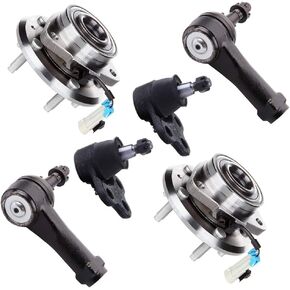 SCITOO 6pcs Wheel Hub Assembly Suspension Kit - Fit for Chevrolet Equinox 3.4L for Pontiac Torrent 3.4L for Saturn Vue Outer Tie Rod End Lower Ball Joint Wheel Hub Bearing - 513276
