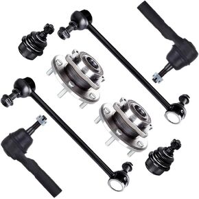 SCITOO 8pcs Front Wheel Hub Assembly Suspension Kit - Fit for Dodge Journey Front Sway Bar End Link Outer Tie Rod End Lower Ball Joint Wheel Hub Bearing - 513286