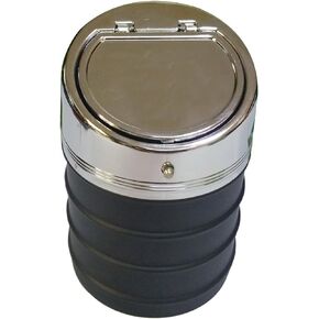 Smokeless Metal Steel Ashtrays for Cigarettes Cigars with Covered Stainless Push Lid Portable Windproof Ash Tray Bucket for Home Tabletop,Patio,Sand,Car,Auto,Outdoors,Indoors (Big)