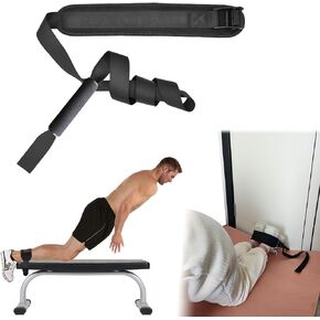 Nordic Hamstring Curl Strap - Nordic Curl Strap & Leg Exercise Assisted Strap for Heavy Duty Exercise Resistance Band for Strength Training and Injury Prevention BLACK