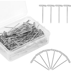 100 Pcs T Pins for Wigs 1 Inch T Shape Sewing Pins for Blocking Knitting Stainless Steel Wig T Pins Wig Straight Pins with A Storage Box for Knitting Crocheting Modelling and Crafts